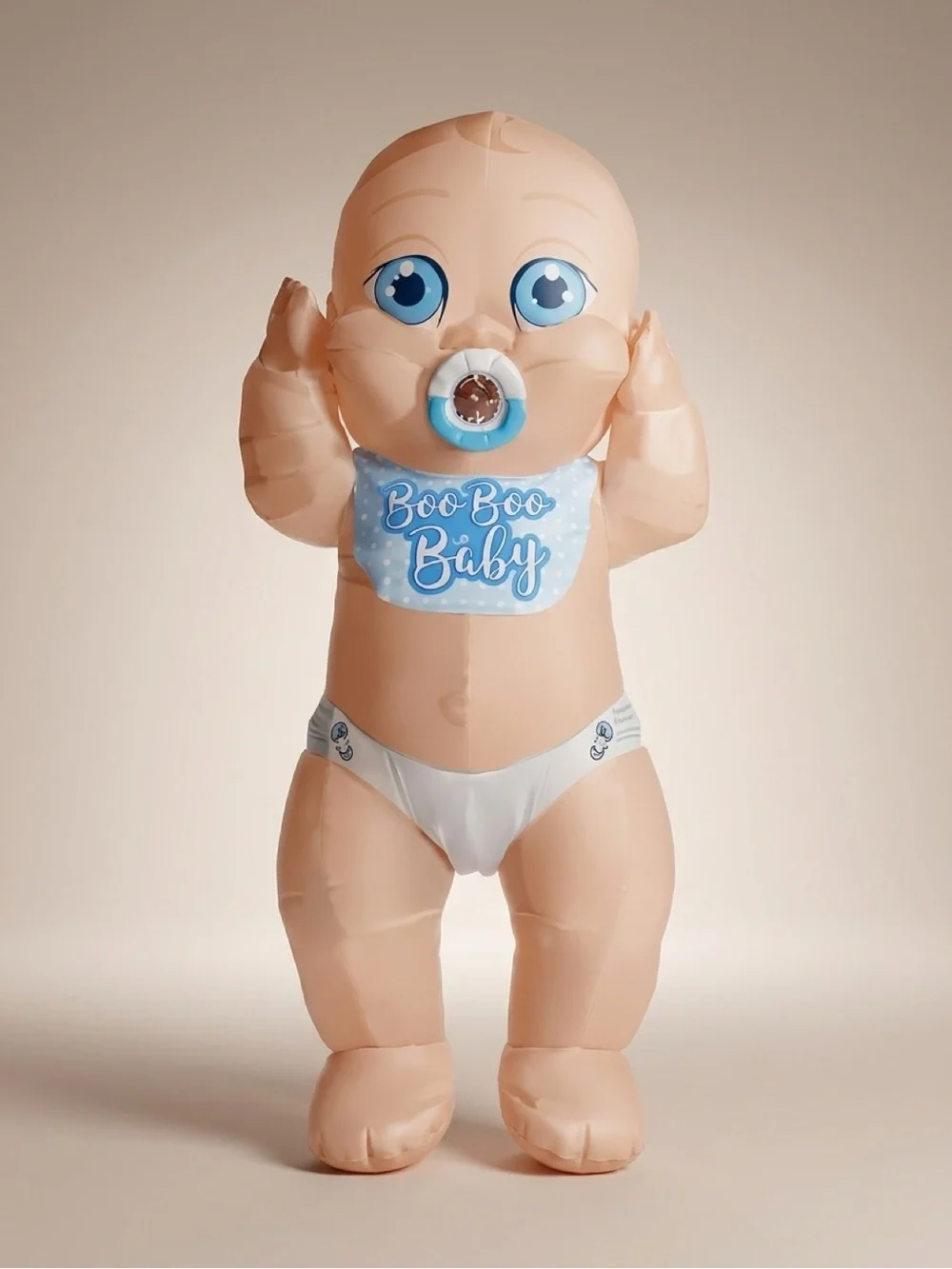Halloween custom. Inflatable Boo Boo Baby Doll in Light Blue. Over 8 feet tall.